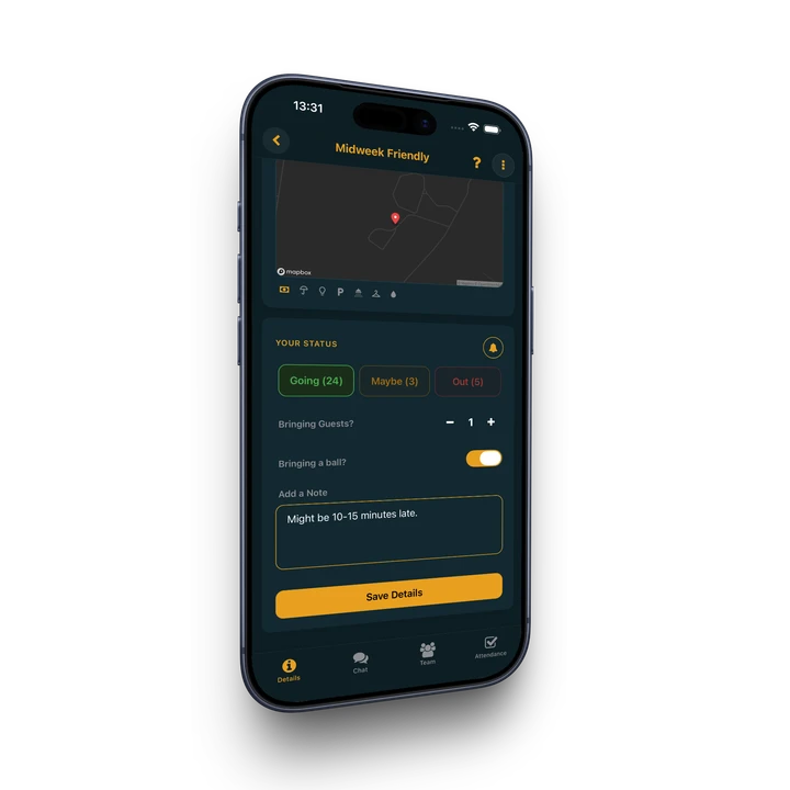 Pivio events and squad status tracking screen